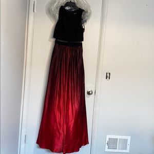 Red ombré prom dress